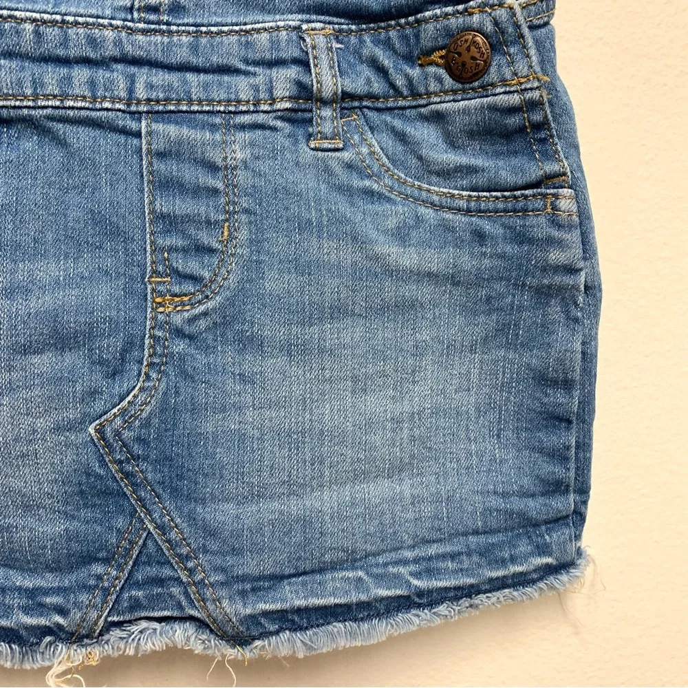 Osh Kosh Denim‎ Overall Dress Lot Of 2 Size 18M Raw Hem Tiered Ruffle